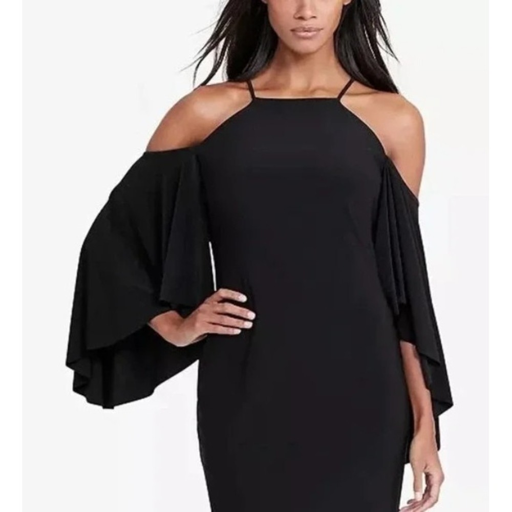 Lauren Ralph Lauren Dress Batwing Midi Cocktail Black Cold Lined Midi Dress 16